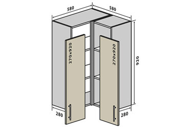 В58 Тумба угловая 58 Вудлайн / WoodLine Вип-Мастер