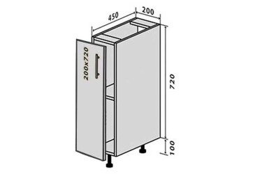 Н1 Полиці + фасад петлі 200х720 Вудлайн / WoodLine VIP-master