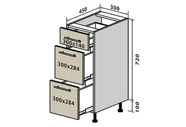 Н8 Тумба 3Ш 30 Вудлайн / WoodLine Вип-Мастер