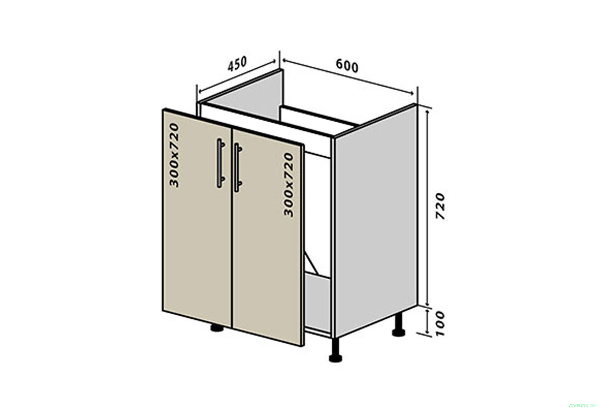 Н13 Тумба мийка 2Д 60 Вудлайн / WoodLine VIP-master - Зображення 1 Зображення 1 - Н13 Тумба мийка 2Д 60 Вудлайн / WoodLine VIP-master
