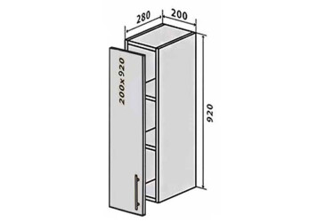 В41 Полиці + фасад петлі 200х920 Вудлайн / WoodLine VIP-master