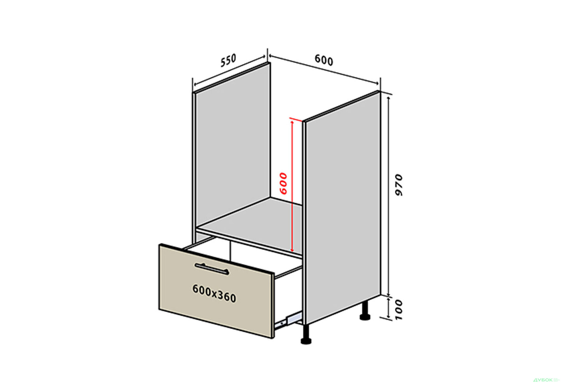Н32 Тумба для духовки 1Ш New Вудлайн / WoodLine VIP-master - Зображення 1 Зображення 1 - Н32 Тумба для духовки 1Ш New Вудлайн / WoodLine VIP-master