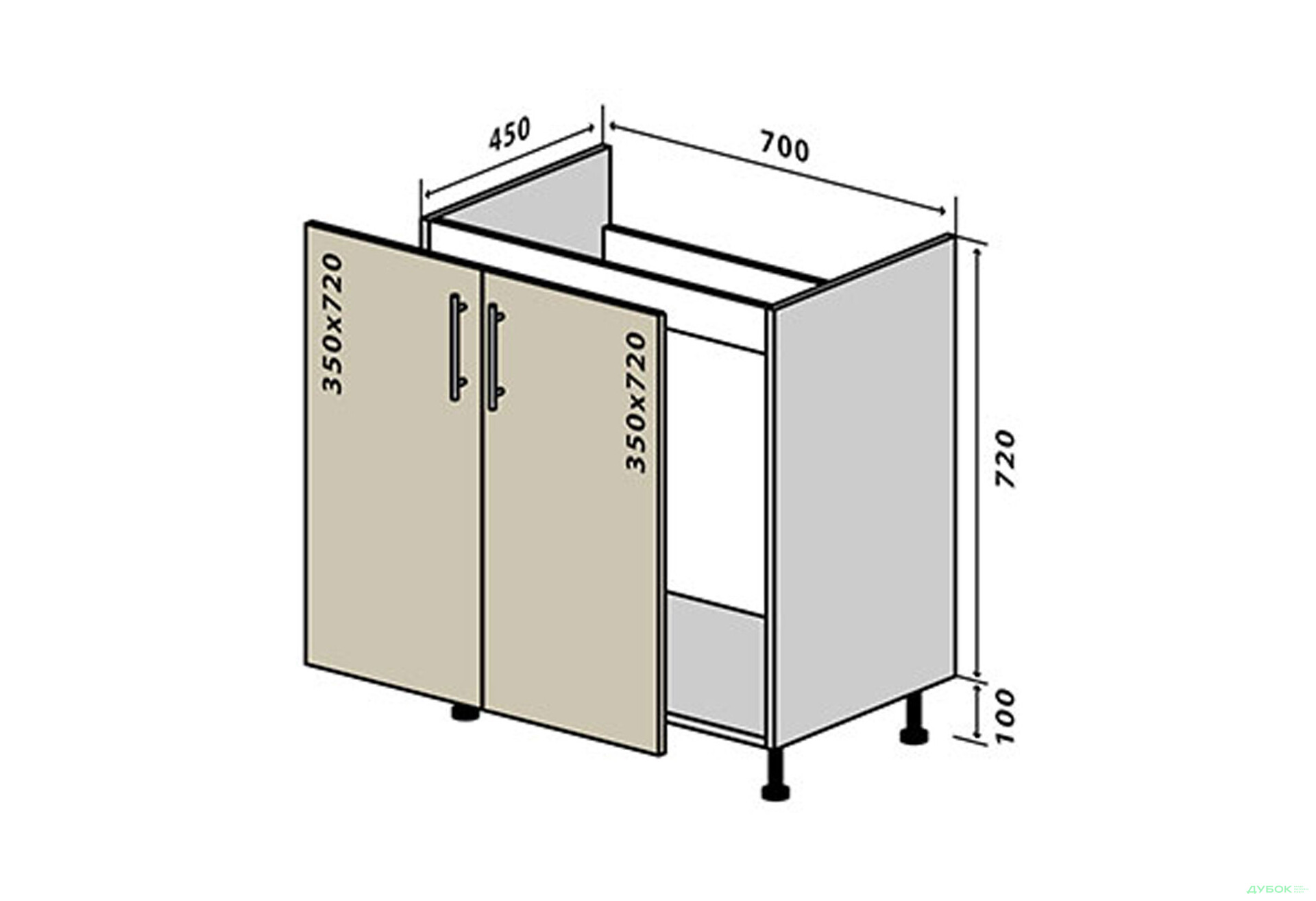 Н44 Тумба мийка 2Д 70 Вудлайн / WoodLine VIP-master - Зображення 1 Зображення 1 - Н44 Тумба мийка 2Д 70 Вудлайн / WoodLine VIP-master