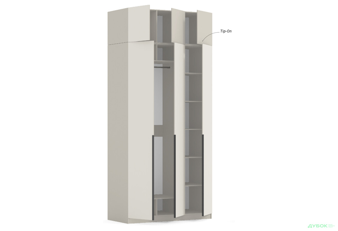 Шафа Київський стандарт Елегант Д 6-дверна з антресоллю 120 см бетон стайл / німфея альба - Зображення 5 Зображення 5 - Шафа Київський стандарт Елегант Д 6-дверна з антресоллю 120 см бетон стайл / німфея альба