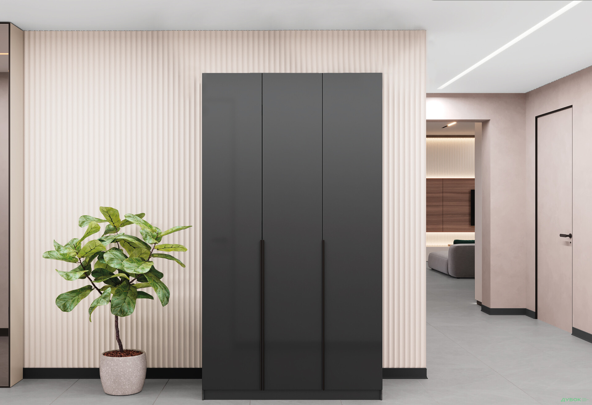 Шафа Київський стандарт Елегант М 3-дверна 120 см антрацит / графіт глянець - Зображення 2 Зображення 2 - Шафа Київський стандарт Елегант М 3-дверна 120 см антрацит / графіт глянець