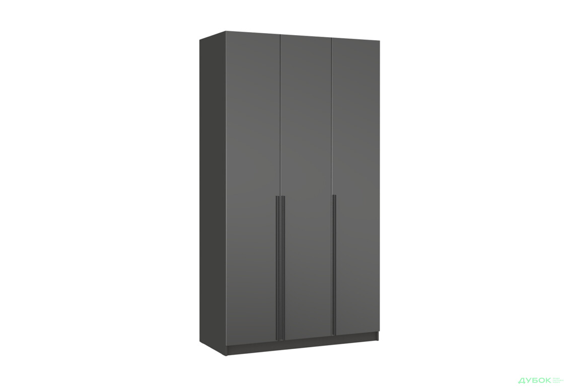 Шафа Київський стандарт Елегант М 3-дверна 120 см антрацит / графіт глянець - Зображення 1 Зображення 1 - Шафа Київський стандарт Елегант М 3-дверна 120 см антрацит / графіт глянець