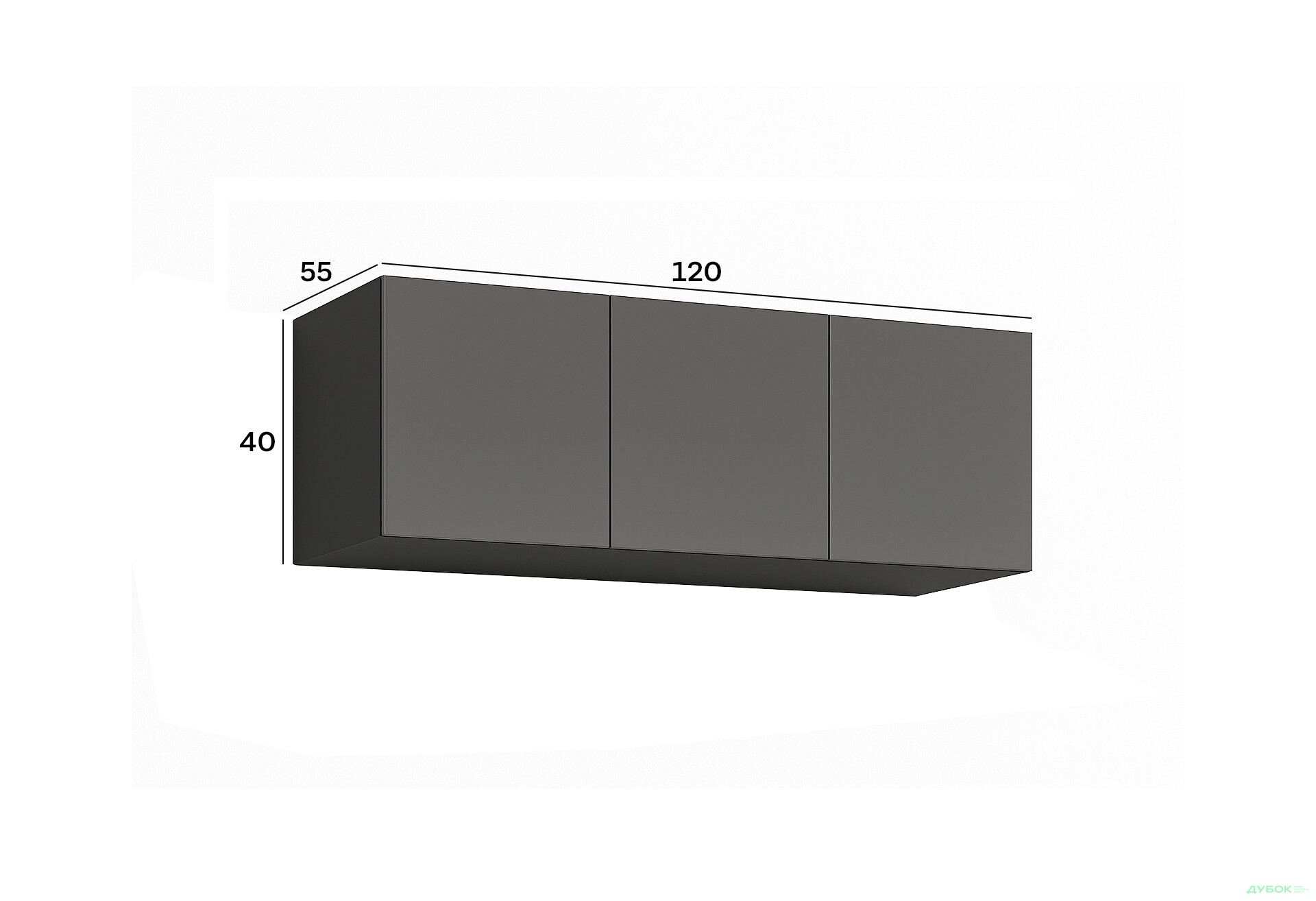 Антресоль Київський стандарт Елегант М 3-дверна 120 см антрацит / графіт глянець - Зображення 2 Зображення 2 - Антресоль Київський стандарт Елегант М 3-дверна 120 см антрацит / графіт глянець