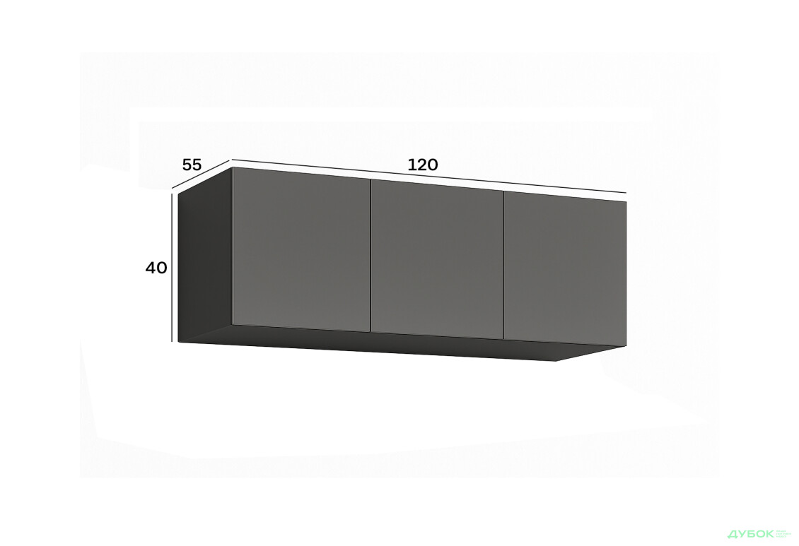 Антресоль Київський стандарт Елегант М 3-дверна 120 см антрацит / графіт глянець - Зображення 2 Зображення 2 - Антресоль Київський стандарт Елегант М 3-дверна 120 см антрацит / графіт глянець