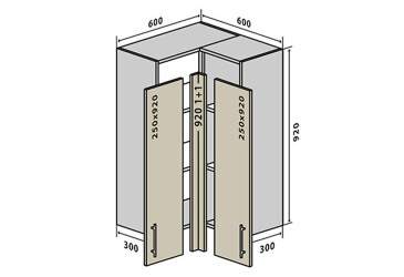 В58 Тумба кутова 60х60 Вудлайн Люкс / WoodLine Luxe VIP-master