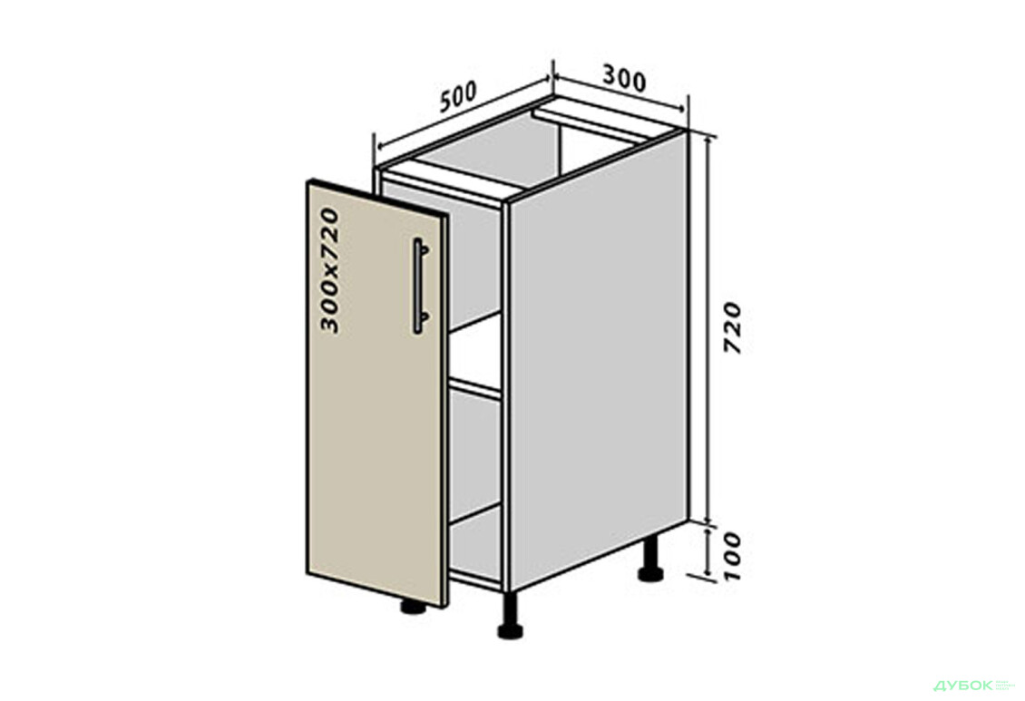 Н2 Тумба 1Д 30 Вудлайн Люкс / WoodLine Luxe VIP-master