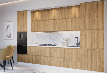 Кухня Вип-мастер Вудлайн Люкс / WoodLine Luxe 380 см, дуб старый V