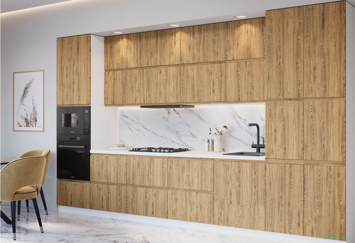 Кухня VIP-master Вудлайн Люкс / WoodLine Luxe 380 см, дуб старий V - Зображення 1 Зображення 1 - Кухня VIP-master Вудлайн Люкс / WoodLine Luxe 380 см, дуб старий V