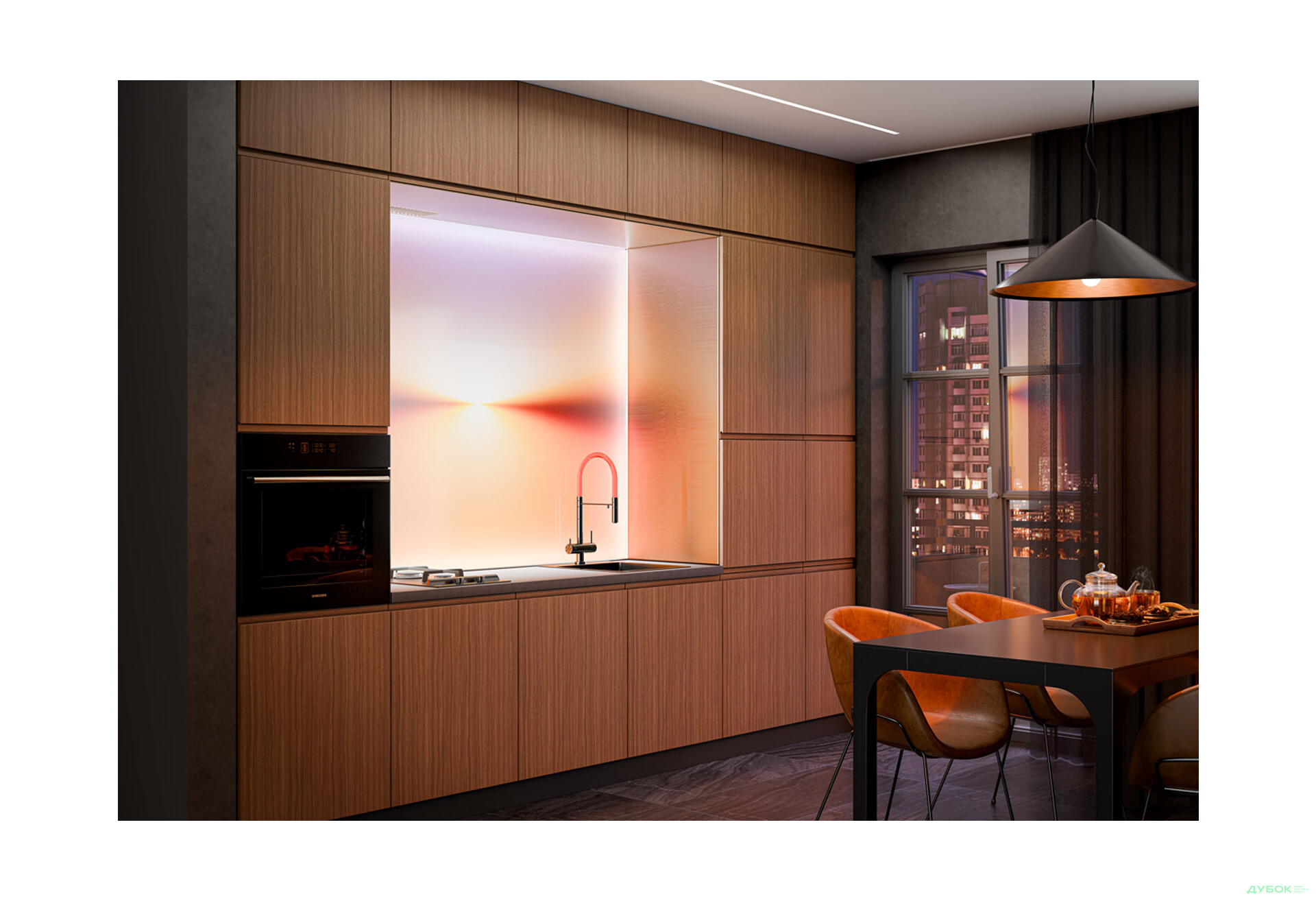 Кухня VIP-master Вудлайн Люкс / WoodLine Luxe 340 см, горіх браун V - Зображення 1 Зображення 1 - Кухня VIP-master Вудлайн Люкс / WoodLine Luxe 340 см, горіх браун V