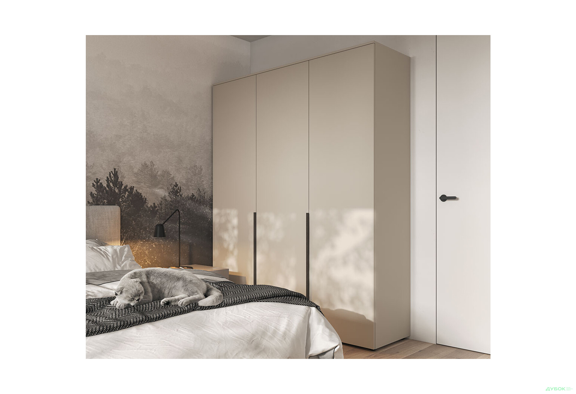 Шафа Moreli Ліберті (ST0027) зі штангою та відділенням з полицями 3-дверна 180 см кашемір - Зображення 2 Зображення 2 - Шафа Moreli Ліберті (ST0027) зі штангою та відділенням з полицями 3-дверна 180 см кашемір