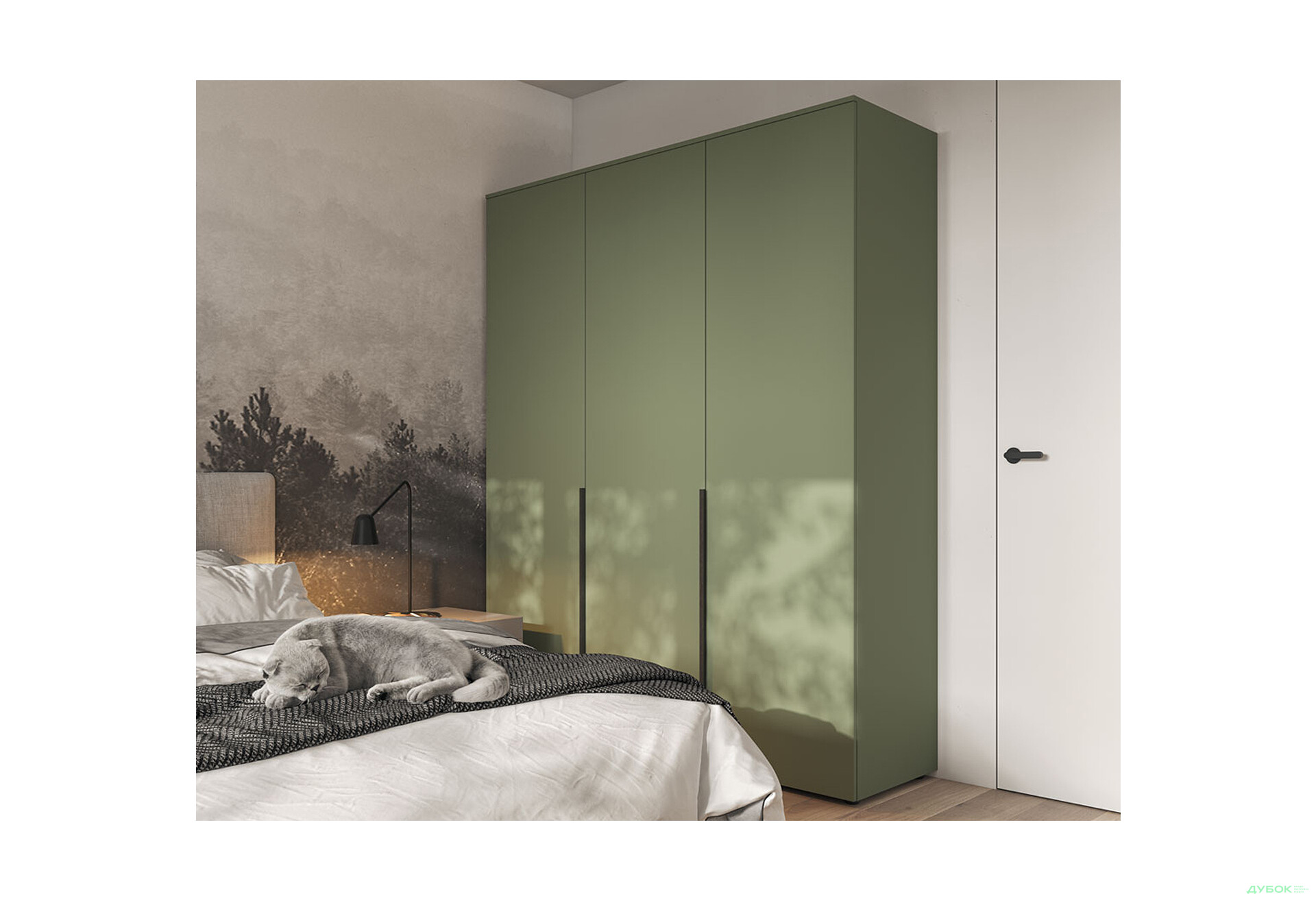 Шкаф Moreli Либерти (ST0027) со штангой и отделением с полками 3-дверный 180 см зеленый дымчатый - Изображение 2 Изображение 2 - Шкаф Moreli Либерти (ST0027) со штангой и отделением с полками 3-дверный 180 см зеленый дымчатый