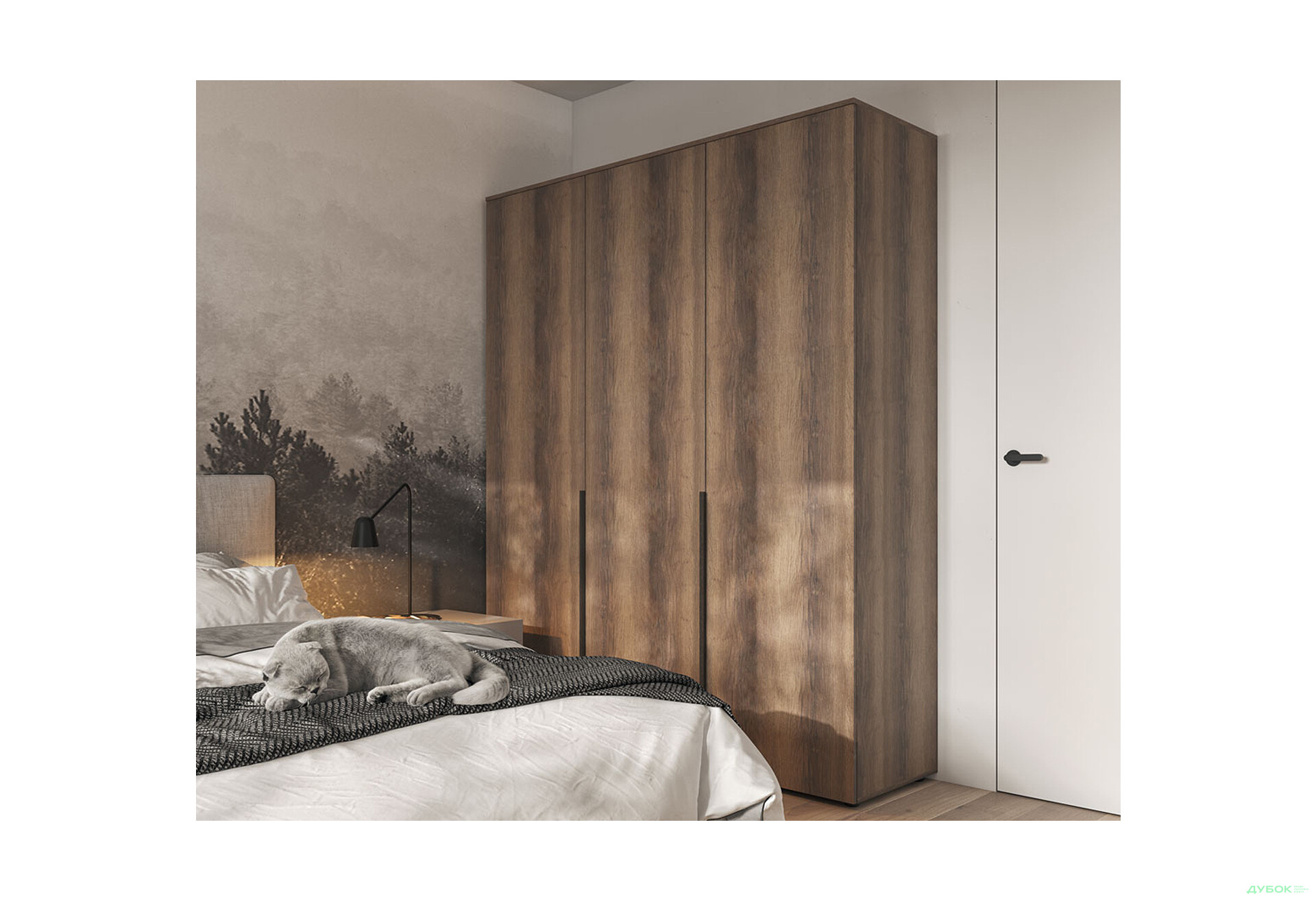 Шкаф Moreli Либерти (ST0027) со штангой и отделением с полками 3-дверный 180 см дуб кверкус - Изображение 2 Изображение 2 - Шкаф Moreli Либерти (ST0027) со штангой и отделением с полками 3-дверный 180 см дуб кверкус