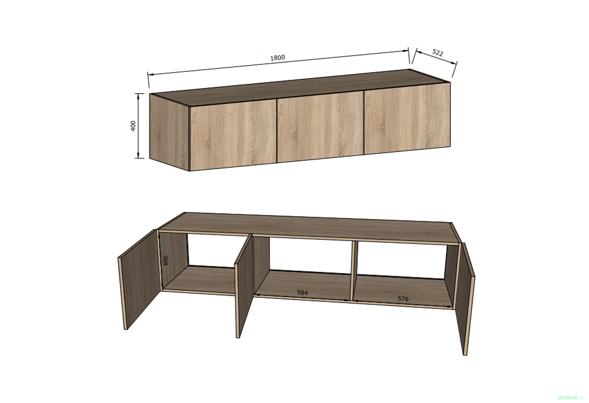 Антресоль Moreli Ліберті (STA-0027) 3-дверна 180 см, дуб гранж пісочний - Зображення 3 Зображення 3 - Антресоль Moreli Ліберті (STA-0027) 3-дверна 180 см, дуб гранж пісочний