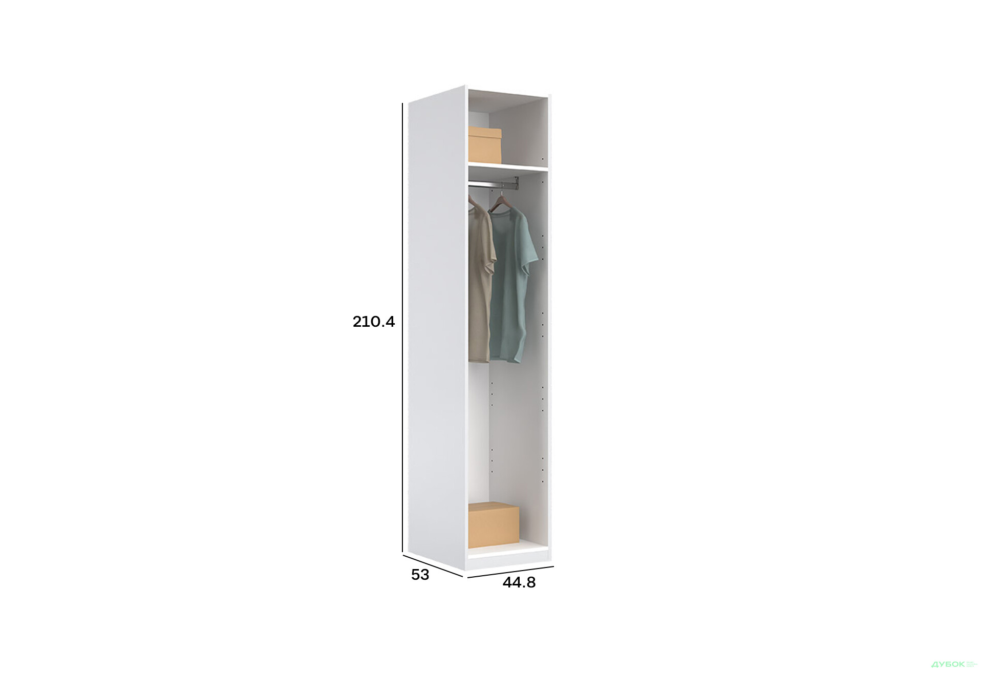 Зображення 2 - Шафа MiroMark Ідеа / Idea 1дв 45 см білий глянець