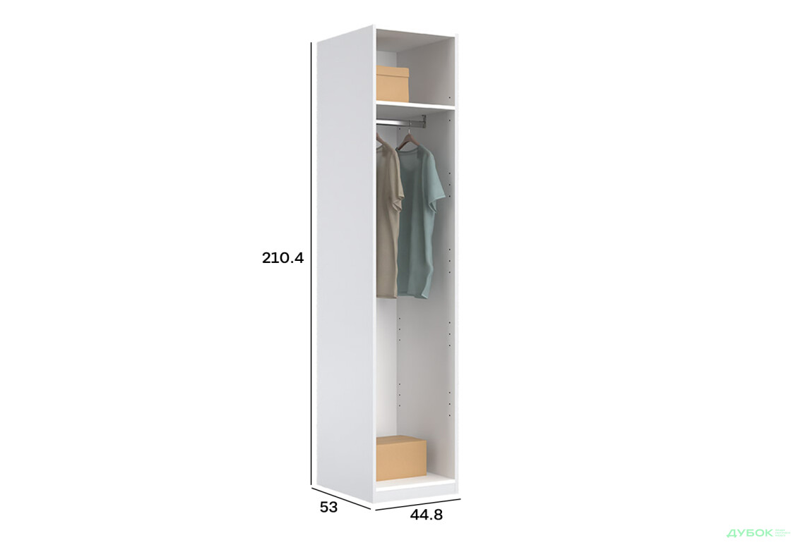 Зображення 2 - Шафа MiroMark Ідеа / Idea 1дв 45 см білий глянець