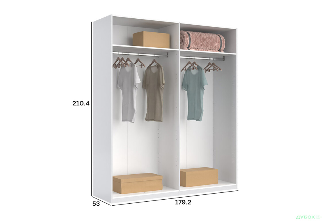 Шафа MiroMark Ідеа / Idea 4дв 179 см білий глянець - Зображення 2 Зображення 2 - Шафа MiroMark Ідеа / Idea 4дв 179 см білий глянець