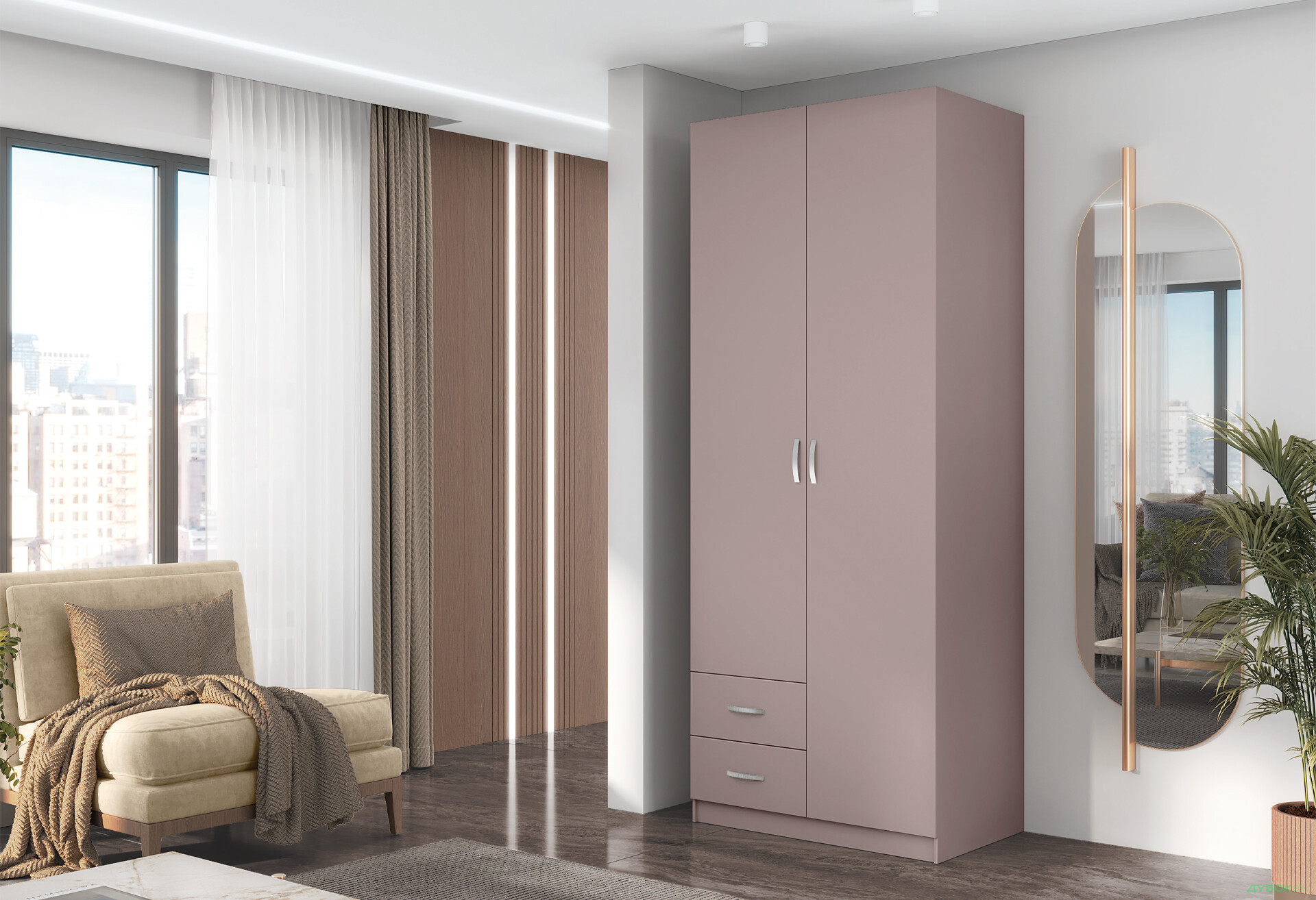 Шкаф Киевский стандарт М-стиль 2Д2Ш 2-дверный 80 см - Изображение 1 Изображение 1 - Шкаф Киевский стандарт М-стиль 2Д2Ш 2-дверный 80 см