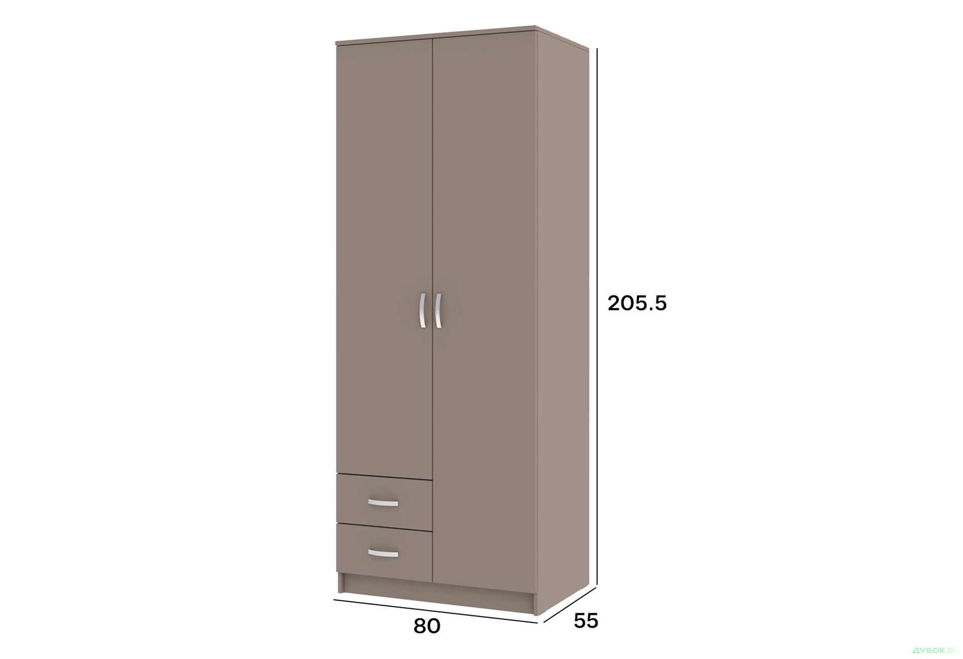 Шкаф Киевский стандарт М-стиль 2Д2Ш 2-дверный 80 см - Изображение 4 Изображение 4 - Шкаф Киевский стандарт М-стиль 2Д2Ш 2-дверный 80 см