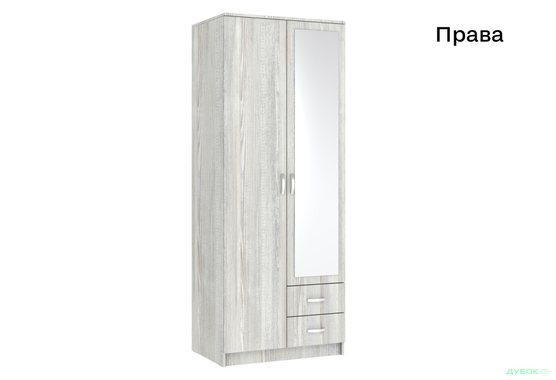 Шафа Київський стандарт М-стиль 2Д2Ш 2-дверна з дзеркалом 80 см - Зображення 6 Зображення 6 - Шафа Київський стандарт М-стиль 2Д2Ш 2-дверна з дзеркалом 80 см