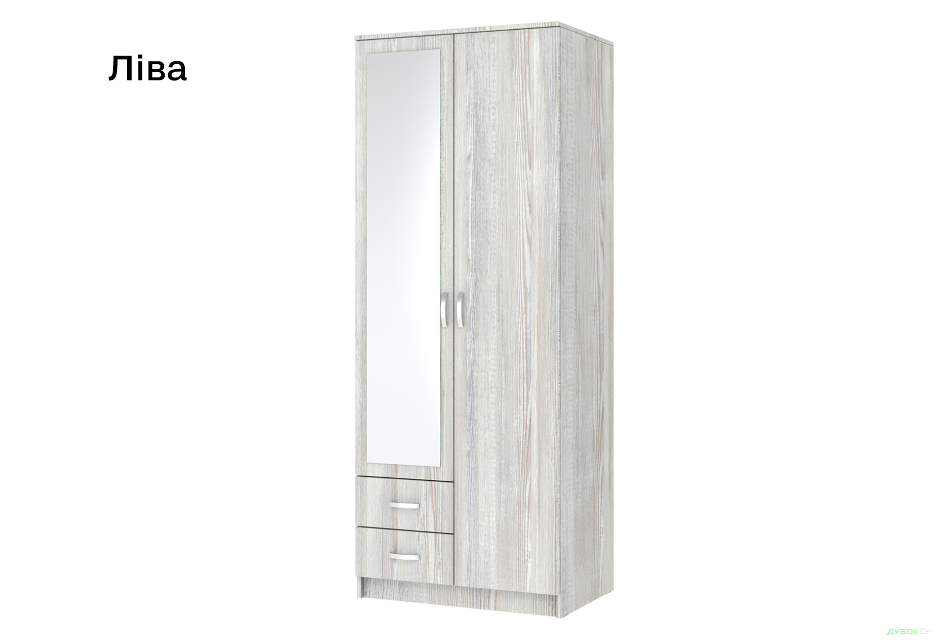 Шафа Київський стандарт М-стиль 2Д2Ш 2-дверна з дзеркалом 80 см - Зображення 5 Зображення 5 - Шафа Київський стандарт М-стиль 2Д2Ш 2-дверна з дзеркалом 80 см