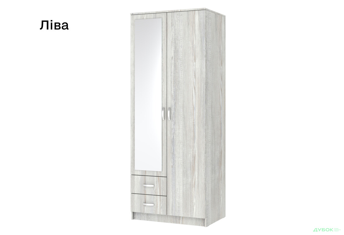 Шафа Київський стандарт М-стиль 2Д2Ш 2-дверна з дзеркалом 80 см - Зображення 5 Зображення 5 - Шафа Київський стандарт М-стиль 2Д2Ш 2-дверна з дзеркалом 80 см