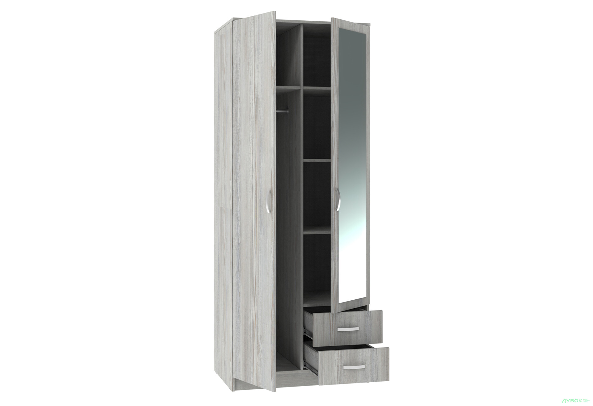 Шафа Київський стандарт М-стиль 2Д2Ш 2-дверна з дзеркалом 80 см - Зображення 3 Зображення 3 - Шафа Київський стандарт М-стиль 2Д2Ш 2-дверна з дзеркалом 80 см