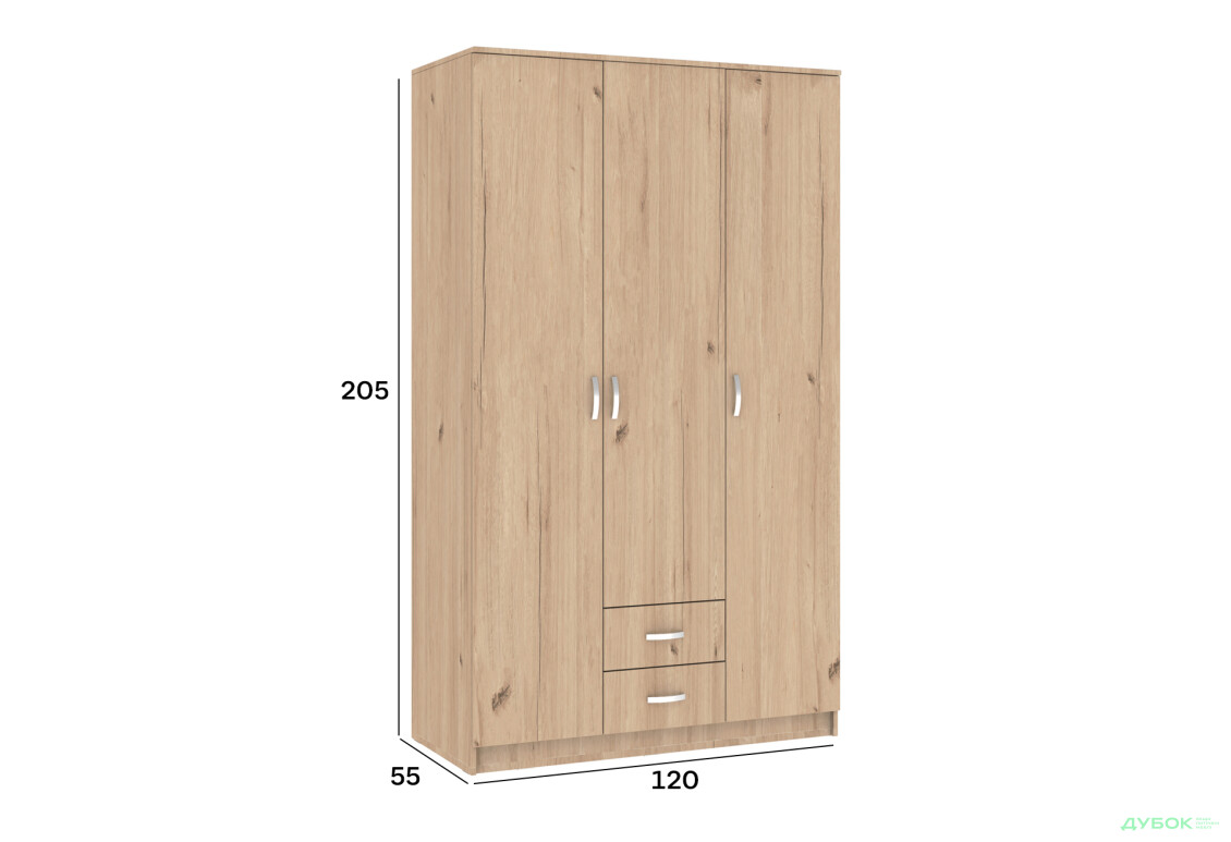 Шафа Київський стандарт М-стиль 3Д2Ш 3-дверна 120 см - Зображення 4 Зображення 4 - Шафа Київський стандарт М-стиль 3Д2Ш 3-дверна 120 см