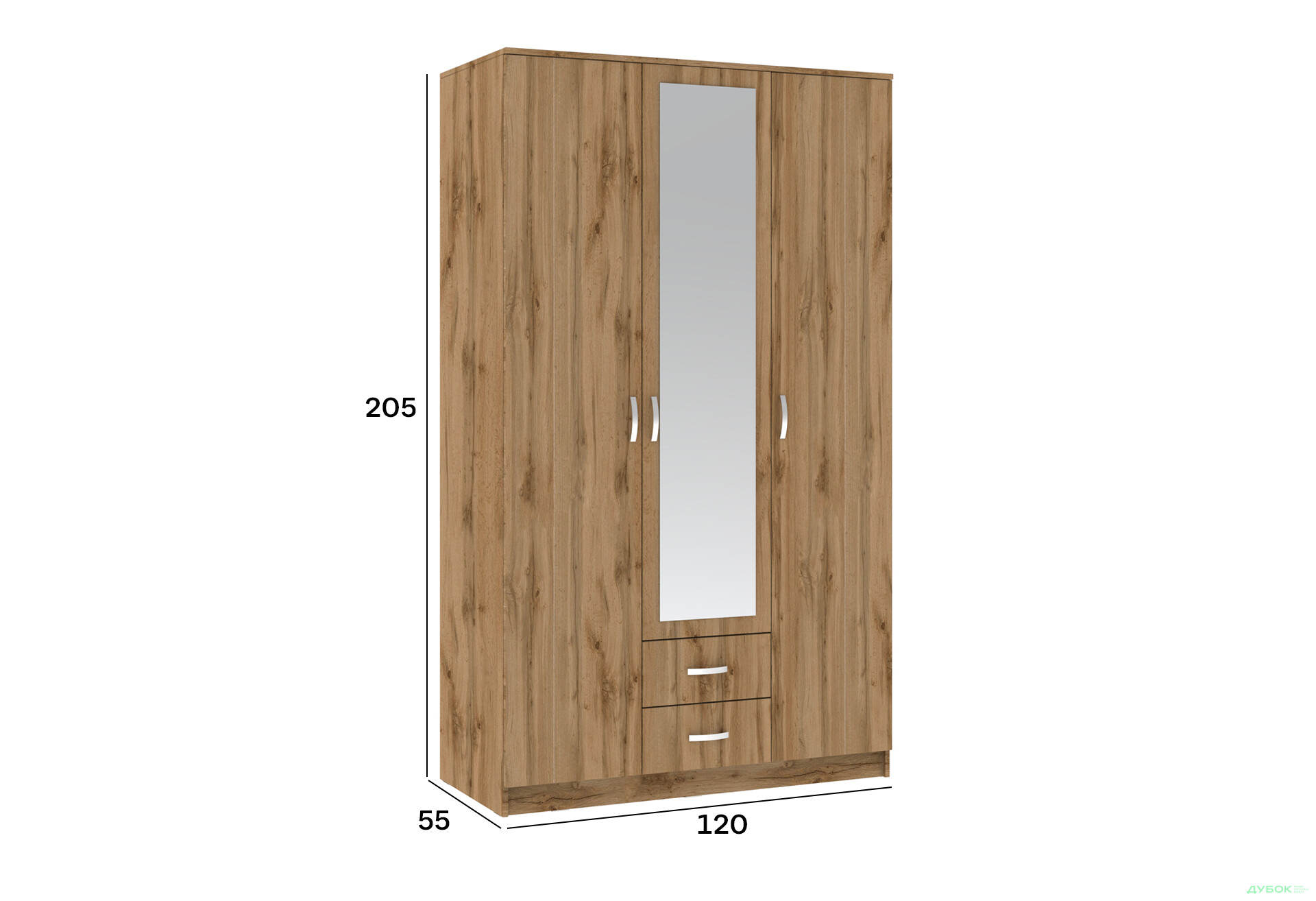 Шафа Київський стандарт М-стиль 3Д2Ш 3-дверна з дзеркалом 120 см - Зображення 7 Зображення 7 - Шафа Київський стандарт М-стиль 3Д2Ш 3-дверна з дзеркалом 120 см