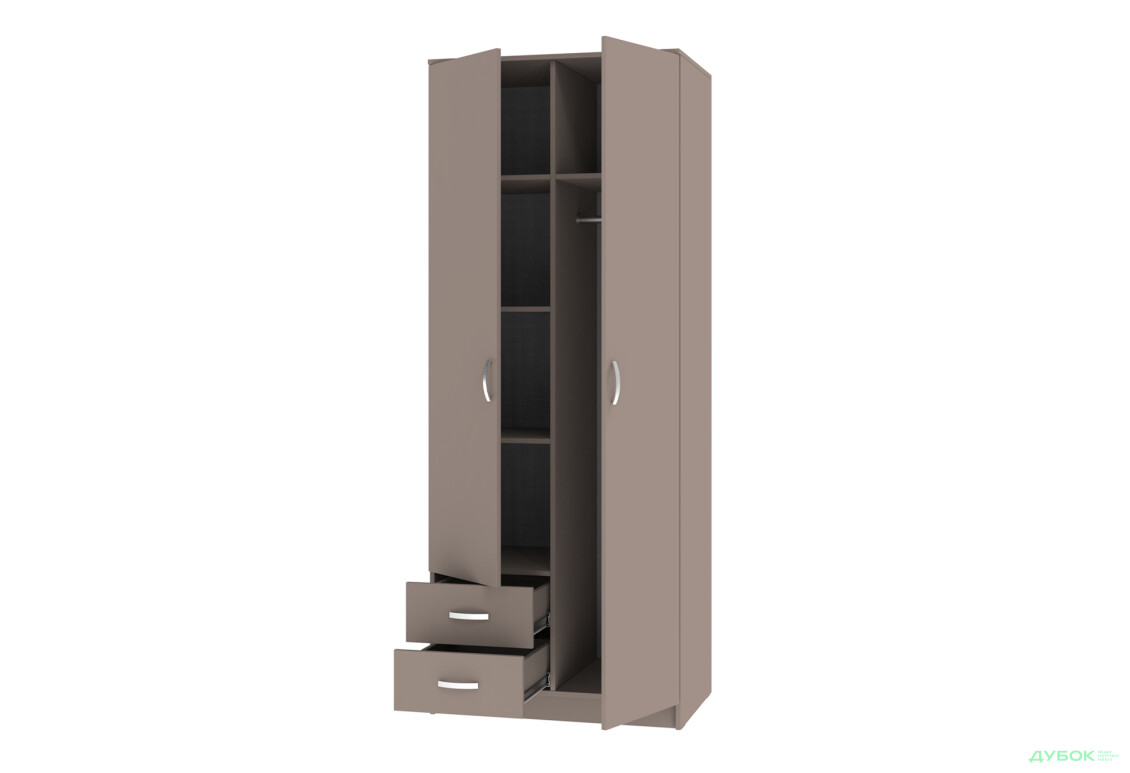 Шафа Київський стандарт М-стиль 2Д2Ш 2-дверна 80 см тоффі - Зображення 3 Зображення 3 - Шафа Київський стандарт М-стиль 2Д2Ш 2-дверна 80 см тоффі