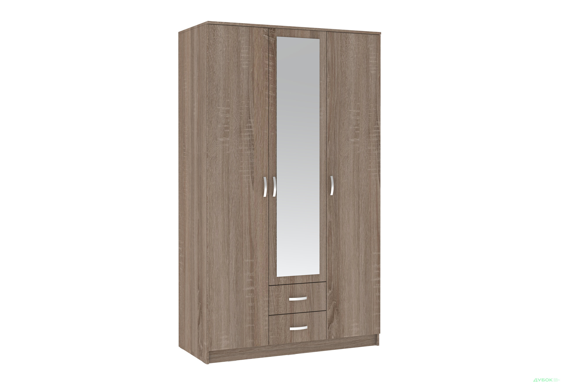 Шкаф Киевский стандарт М-стиль 3Д2Ш 3-дверный с зеркалом 120 см дуб сонома трюфель - Изображение 1 Изображение 1 - Шкаф Киевский стандарт М-стиль 3Д2Ш 3-дверный с зеркалом 120 см дуб сонома трюфель