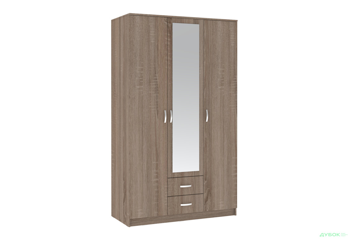 Шкаф Киевский стандарт М-стиль 3Д2Ш 3-дверный с зеркалом 120 см дуб сонома трюфель - Изображение 1 Изображение 1 - Шкаф Киевский стандарт М-стиль 3Д2Ш 3-дверный с зеркалом 120 см дуб сонома трюфель