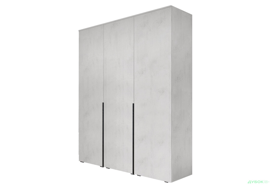 Шафа Moreli Ліберті (ST0027) зі штангою та відділенням з полицями 3-дверна 180 см бетон тефра - Зображення 1 Зображення 1 - Шафа Moreli Ліберті (ST0027) зі штангою та відділенням з полицями 3-дверна 180 см бетон тефра