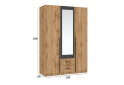 Шафа Київський стандарт Ліон 3Д2Ш 3-дверна з дзеркалом 136 см дуб аппалачі / антрацит - Зображення 4 Зображення 4 - Шафа Київський стандарт Ліон 3Д2Ш 3-дверна з дзеркалом 136 см дуб аппалачі / антрацит