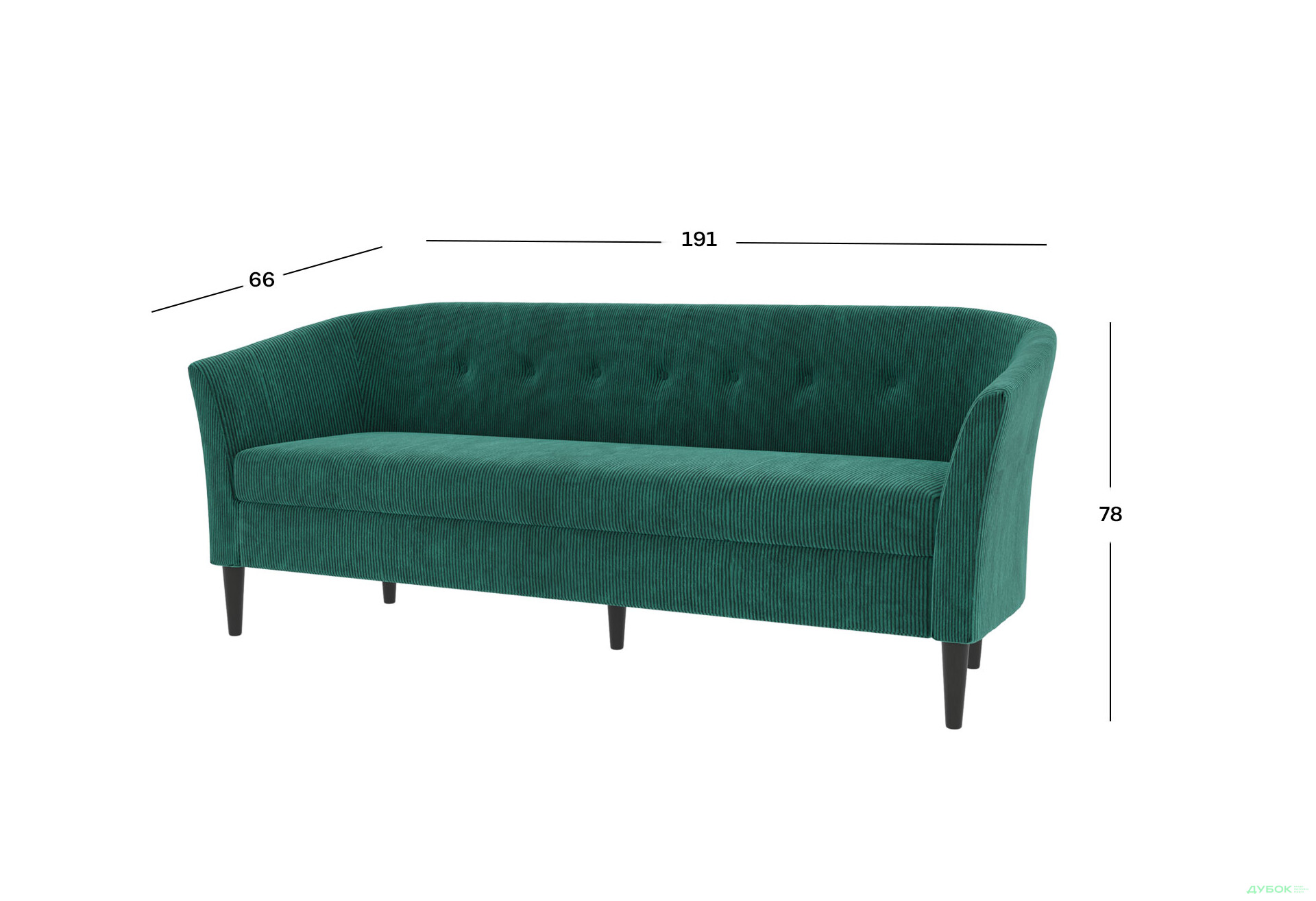 Диван UMa Соната 3C 191x66 см нерозкладний смарагдовий (Run again 36) - Зображення 11 Зображення 11 - Диван UMa Соната 3C 191x66 см нерозкладний смарагдовий (Run again 36)