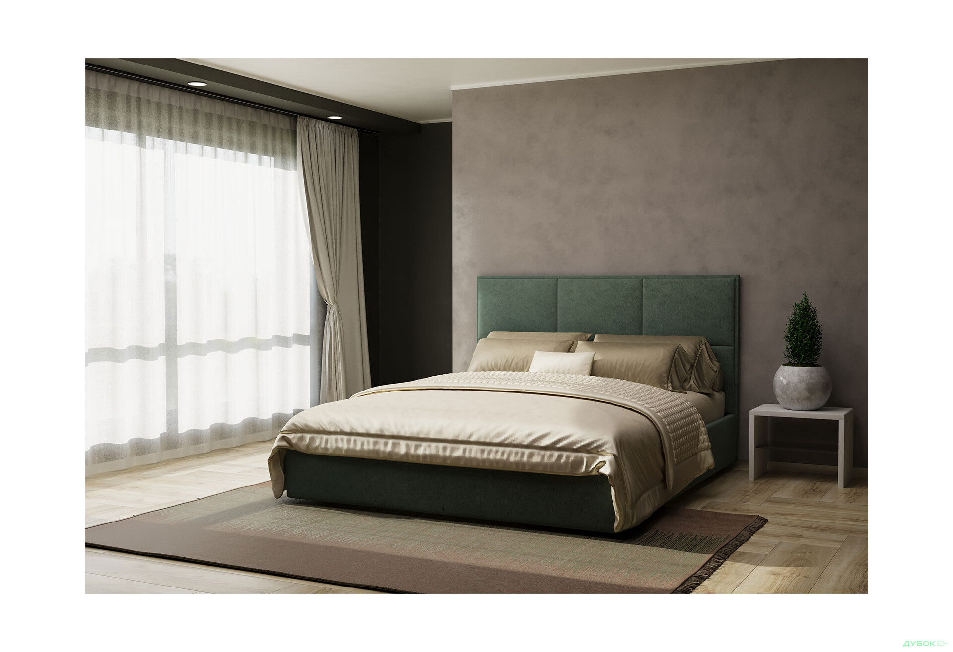 Изображение 2 - Кровать-подиум VND Астон подъемная 160х200 см, Siena 1020 Moss (серо-зеленый)