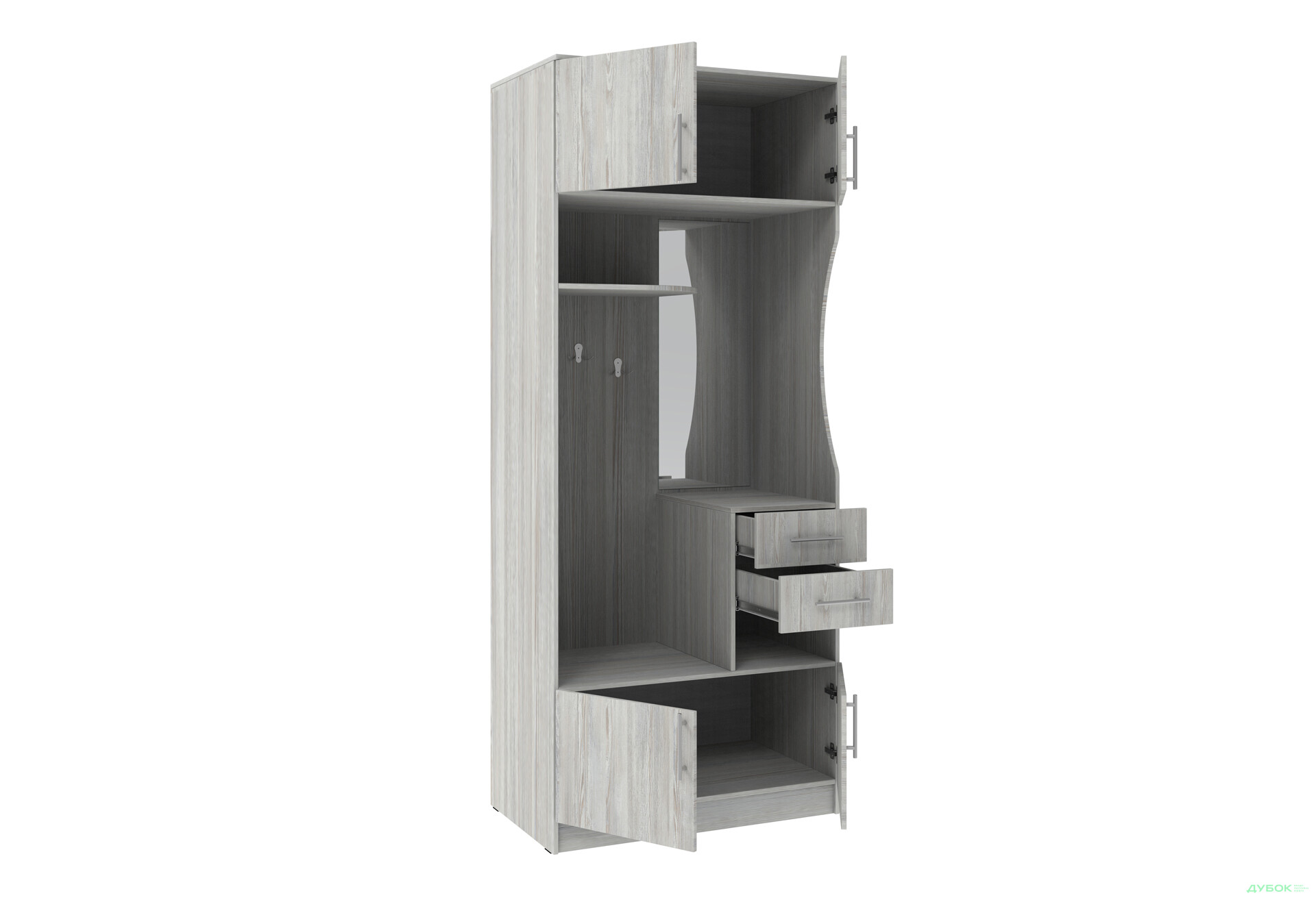 Передпокій Київський стандарт B-2 4-дверний з шухлядами і дзеркалом 100 см - Зображення 3 Зображення 3 - Передпокій Київський стандарт B-2 4-дверний з шухлядами і дзеркалом 100 см