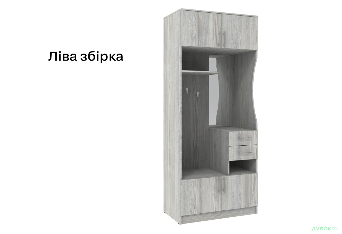 Передпокій Київський стандарт B-2 4-дверний з шухлядами і дзеркалом 100 см - Зображення 7 Зображення 7 - Передпокій Київський стандарт B-2 4-дверний з шухлядами і дзеркалом 100 см