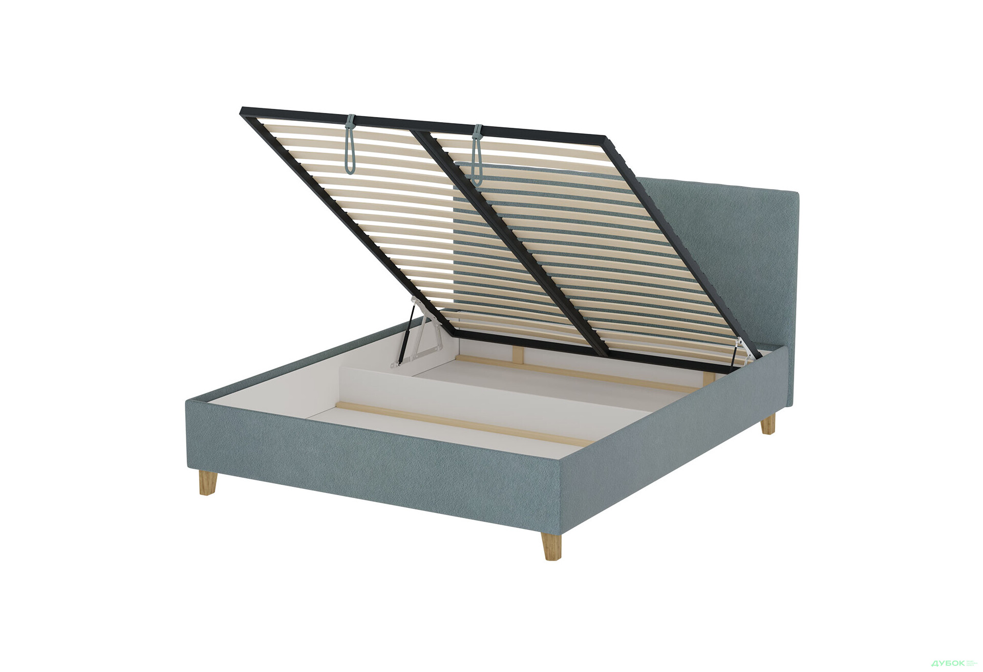 Ліжко VND Соло з підйомним механізмом 160х200 см, Делано 704 (сірий), ніжки лак - Зображення 5 Зображення 5 - Ліжко VND Соло з підйомним механізмом 160х200 см, Делано 704 (сірий), ніжки лак