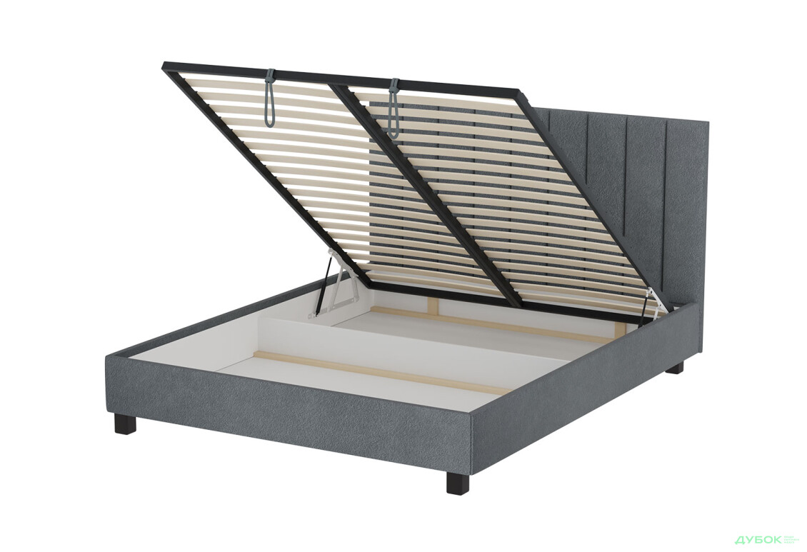 Ліжко VND Віола з підйомним механізмом 160х200 см, Делано 705 (сірий), ніжки венге - Зображення 5 Зображення 5 - Ліжко VND Віола з підйомним механізмом 160х200 см, Делано 705 (сірий), ніжки венге