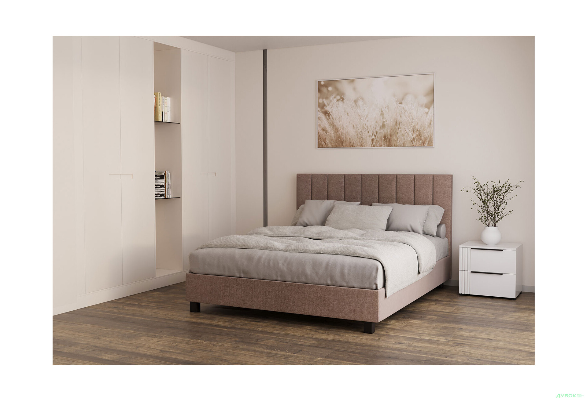 Изображение 2 - Кровать VND Виола с подъемным механизмом 160х200 см, Siena 1024 Dove (пудра), ножки венге