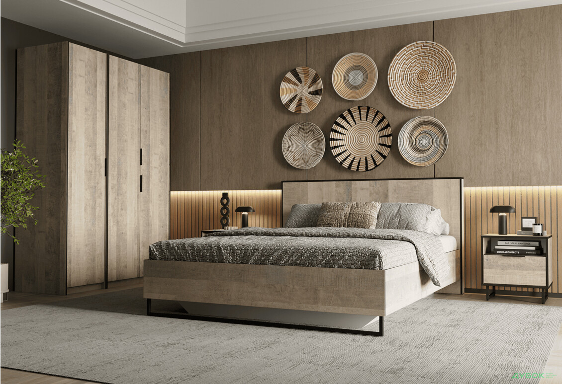 Ліжко Moreli Forte / Форте 160х200 см з вкладом, дуб гранж пісочний - Зображення 2 Зображення 2 - Ліжко Moreli Forte / Форте 160х200 см з вкладом, дуб гранж пісочний