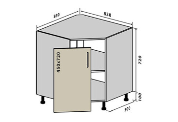 Н34 Тумба кутова мийка Прайм Люкс / Prime Luxe VIP-master