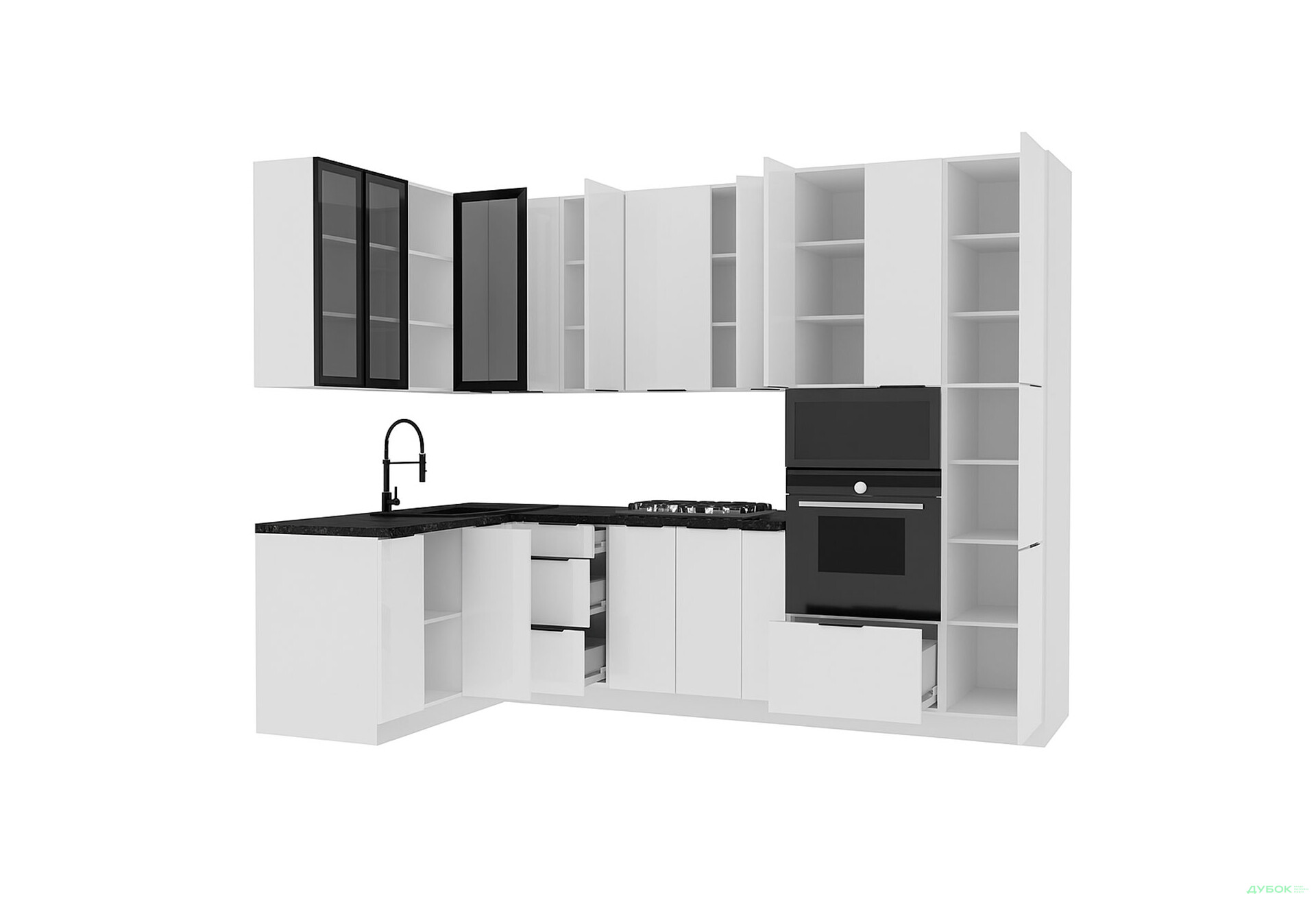 Кутова кухня Діплос / Diplos Blum 1.6х2.8 MebelStar, аляска біла / білий agt - Зображення 3 Зображення 3 - Кутова кухня Діплос / Diplos Blum 1.6х2.8 MebelStar, аляска біла / білий agt