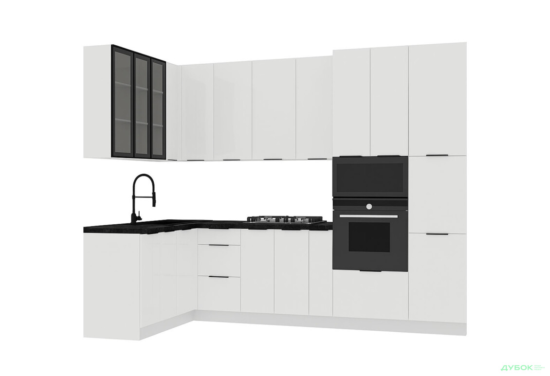 Кутова кухня Діплос / Diplos Blum 1.6х2.8 MebelStar, аляска біла / білий agt - Зображення 2 Зображення 2 - Кутова кухня Діплос / Diplos Blum 1.6х2.8 MebelStar, аляска біла / білий agt