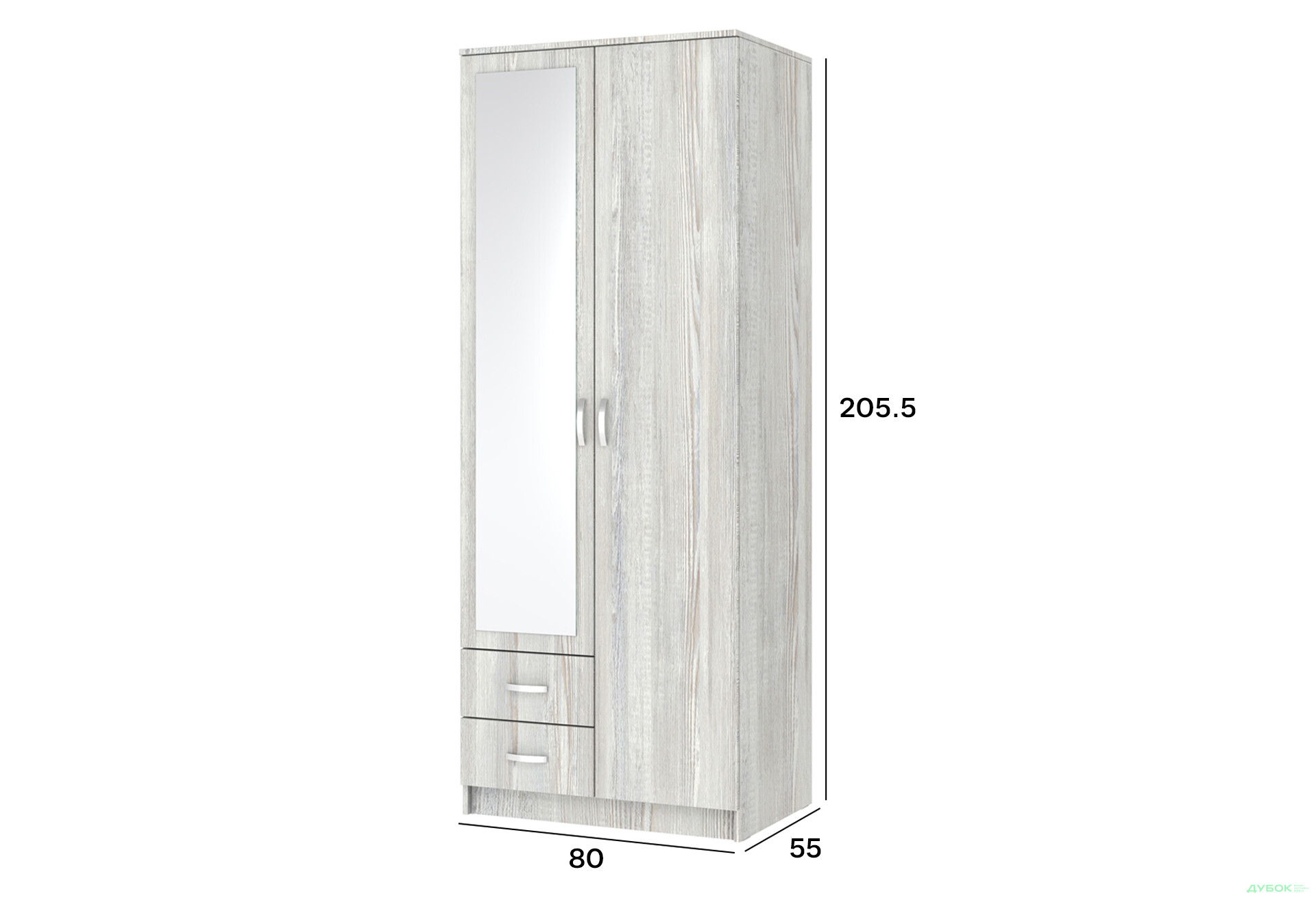 Шкаф Киевский стандарт М-стиль 2Д2Ш левая 2-дверный с зеркалом 80 см сосна натти - Изображение 4 Изображение 4 - Шкаф Киевский стандарт М-стиль 2Д2Ш левая 2-дверный с зеркалом 80 см сосна натти