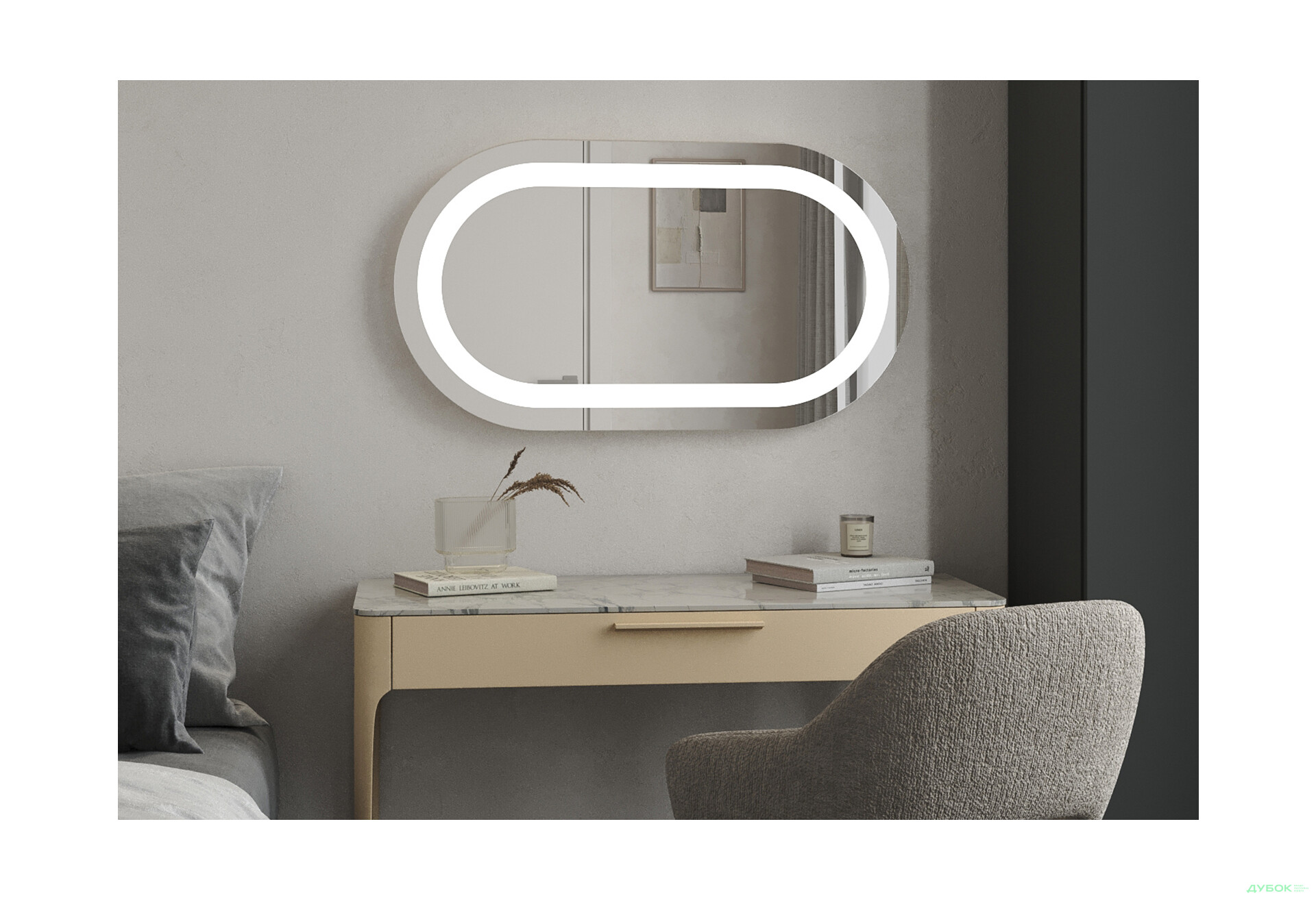 Зображення 5 - Дзеркало Лідс 800х500 кнопка Moreli